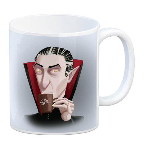 Kaffeebecher mit lustigem Motiv und Spruch - Auch Vampire brauchen Kaffee -