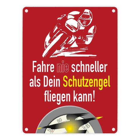 Motorrad-Fahrer Schild zum Thema Motorrad und Schutzengel