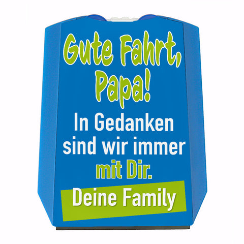 Parkscheibe mit Spruch - Gute Fahrt Papa! Deine Family als Geschenk zum Vatertag