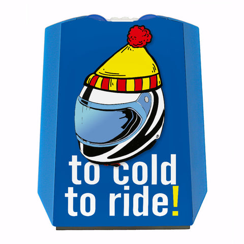 Parkscheibe zum Thema Motorradfahren mit Spruch to cold to ride!