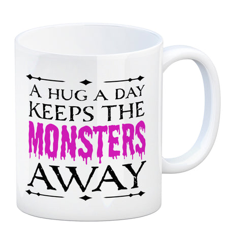 Kaffeetasse für Halloween mit Spruch - A hug a day keeps the monsters away