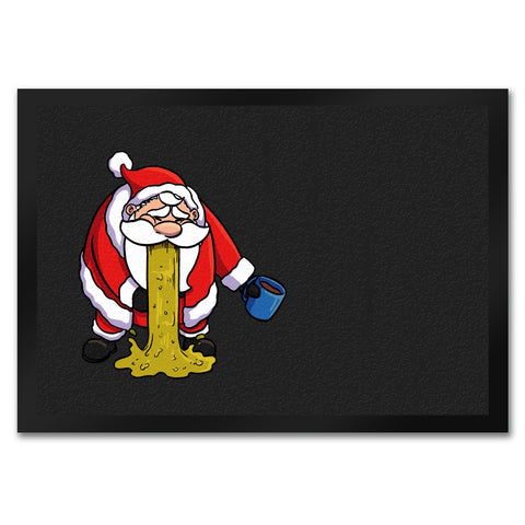 Fußmatte mit lustigem Weihnachtsmotiv - kotzender Weihnachtsmann