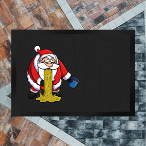 Fußmatte mit lustigem Weihnachtsmotiv - kotzender Weihnachtsmann