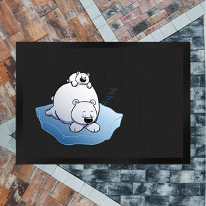 Fußmatte mit Winter Motiv von zwei schlafenden Eisbären auf einer Eisscholle