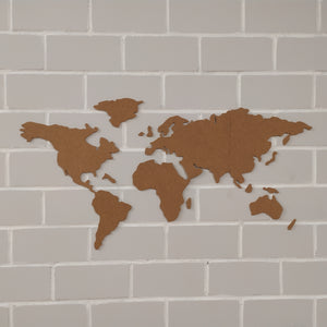 Weltkarte Pinnwand mit 10 Fähnchen