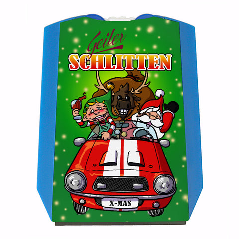 Geiler Schlitten - Rentier Weihnachtsmann und Elf Parkscheibe mit Eiskratzer