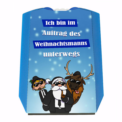 Weihnachtliche Agenten im Auftrag des Weihnachtsmanns Parkscheibe mit Spruch