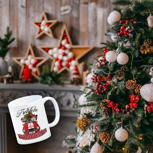 Fröhliche Weihnachten Kaffeebecher mit lustigem Weihnachtsmotiv