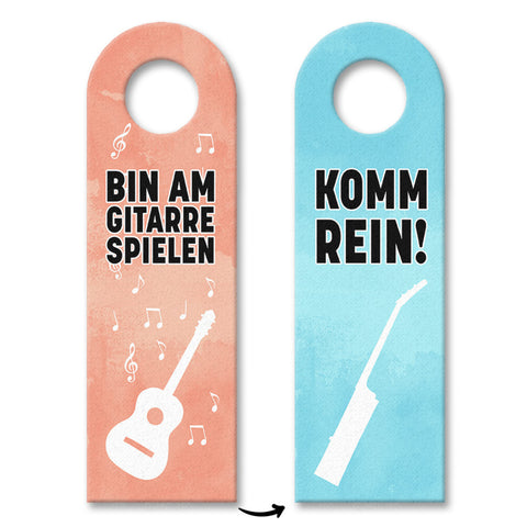 Bin am Gitarre spielen oder komm rein Türhänger