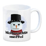 Weihnachtsmuffel witzige Kaffeetasse mit lustlosem Schneemann Motiv