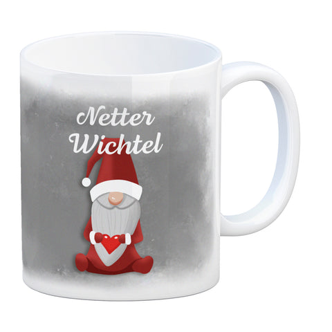 Netter Wichtel böser Wichtel Kaffeetasse für Weihnachten mit witzigen Wichteln