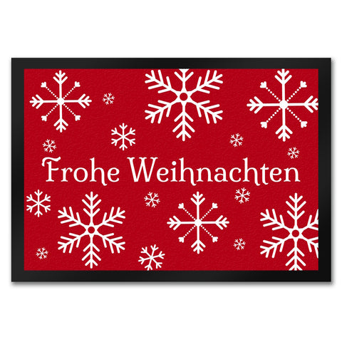 Frohe Weihnachten Türmatte mit Schneeflocken Fußmatte