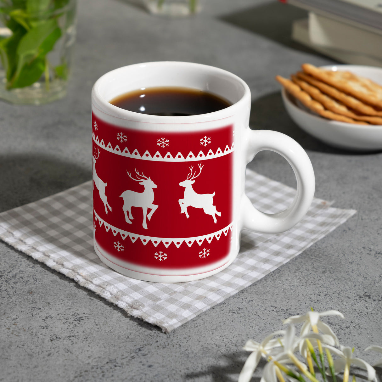 Weihnachten Kaffeebecher mit Rentieren