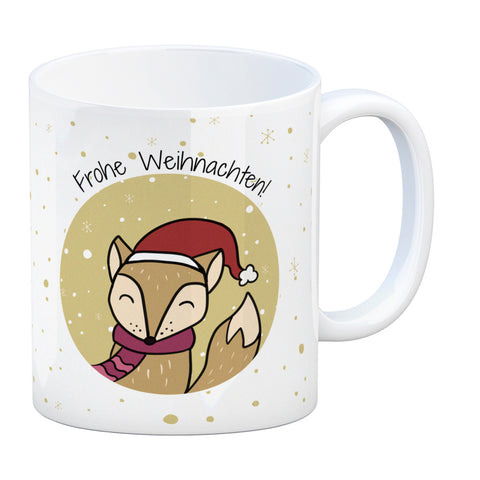 Frohe Weihnachten Kaffeebecher mit süßem Fuchs