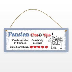 Pension Oma und Opa Metallschild