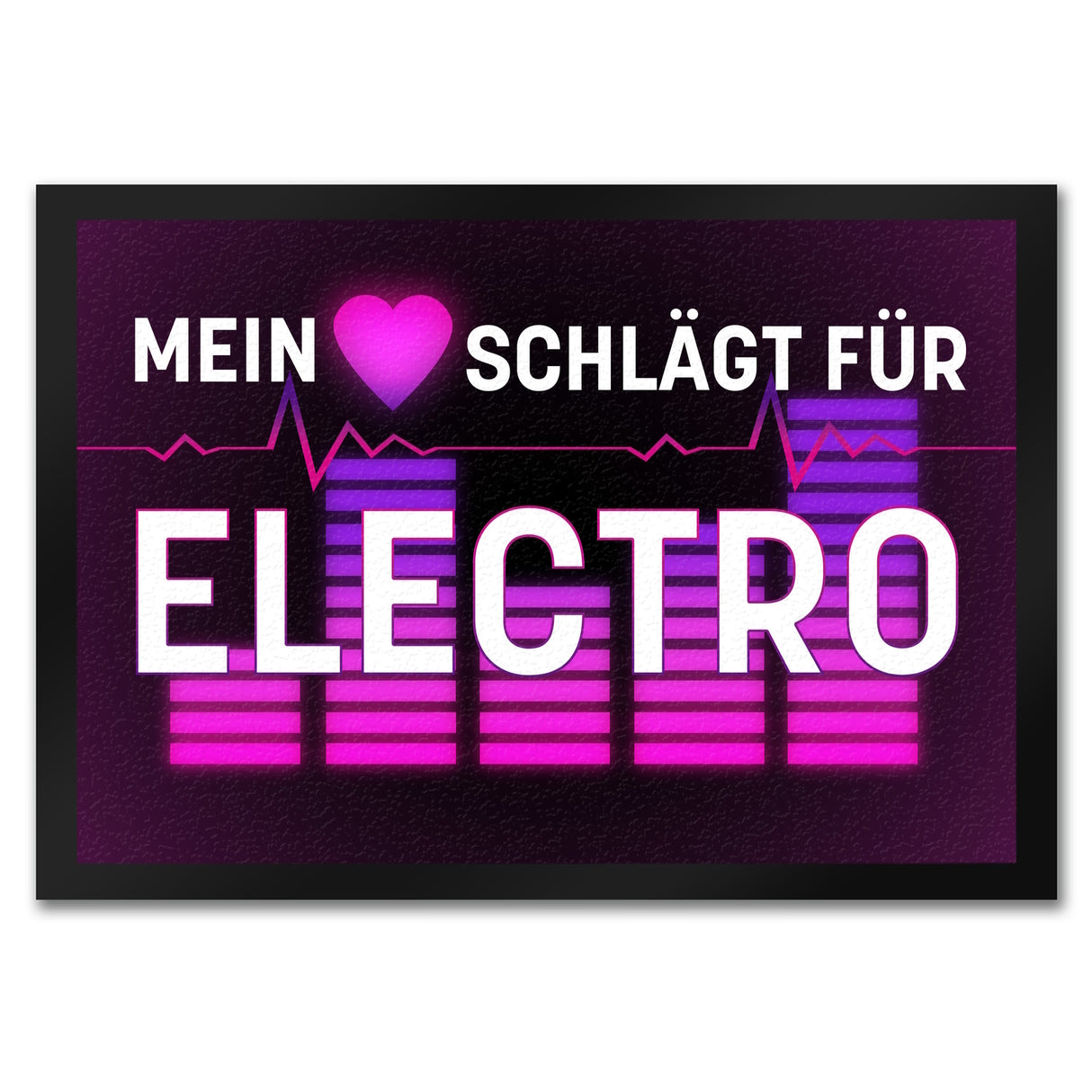 Mein Herz schlägt für Electro Fußmatte im Neondesign