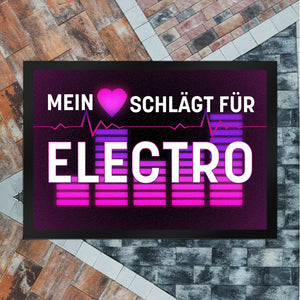 Mein Herz schlägt für Electro Fußmatte im Neondesign