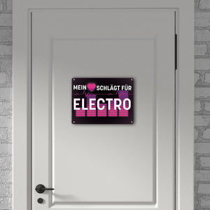 Mein Herz schlägt für Electro Metallschild im Neondesign
