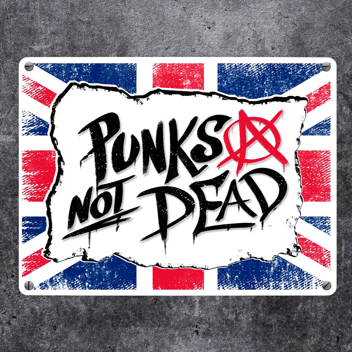 Punks not Dead Union Jack Metallschild