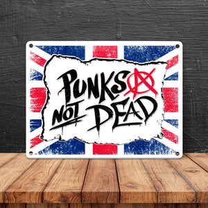 Punks not Dead Union Jack Metallschild