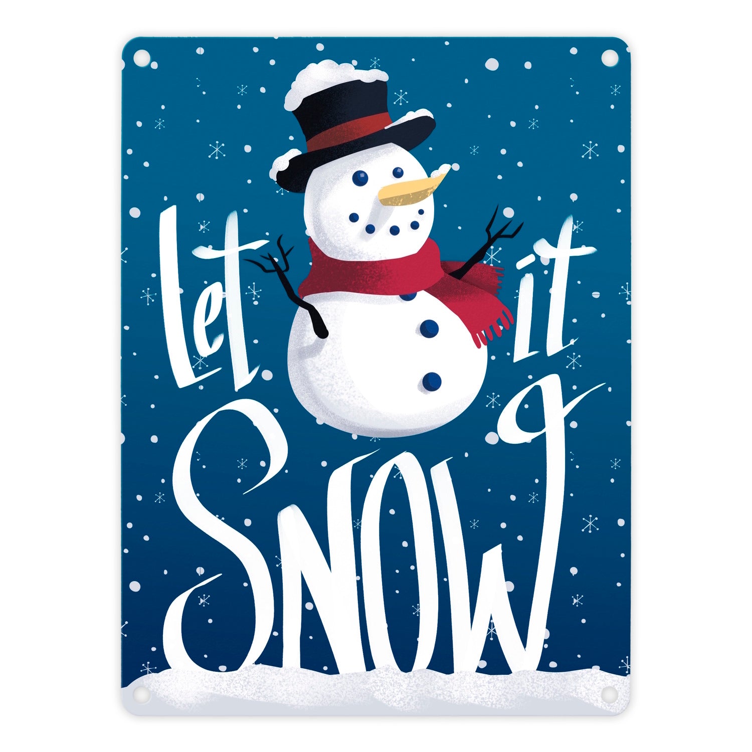 Let it Snow Metallschild: Weihnachtsdeko für Wintermenschen - Jetzt kaufen!  –