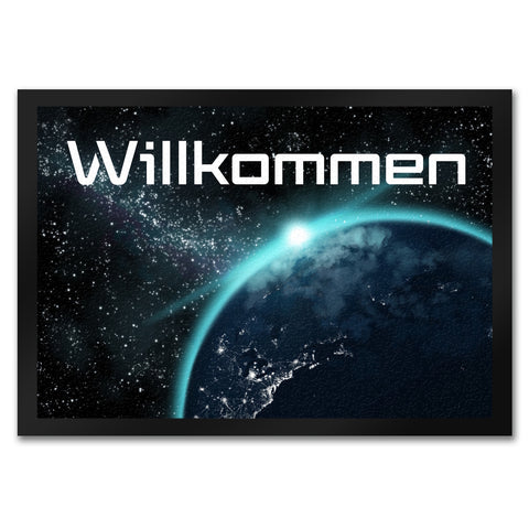 Willkommen im Weltall Fußmatte mit Weltraummotiv