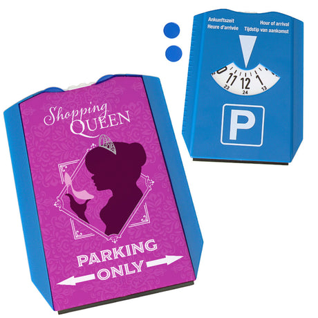 Shopping Queen Parking Only Parkscheibe mit zwei Einkaufswagenchips