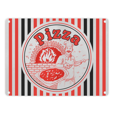 Pizzakarton Metallschild für Pizzafans