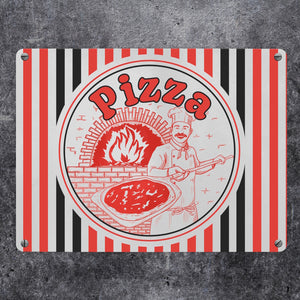 Pizzakarton Metallschild für Pizzafans