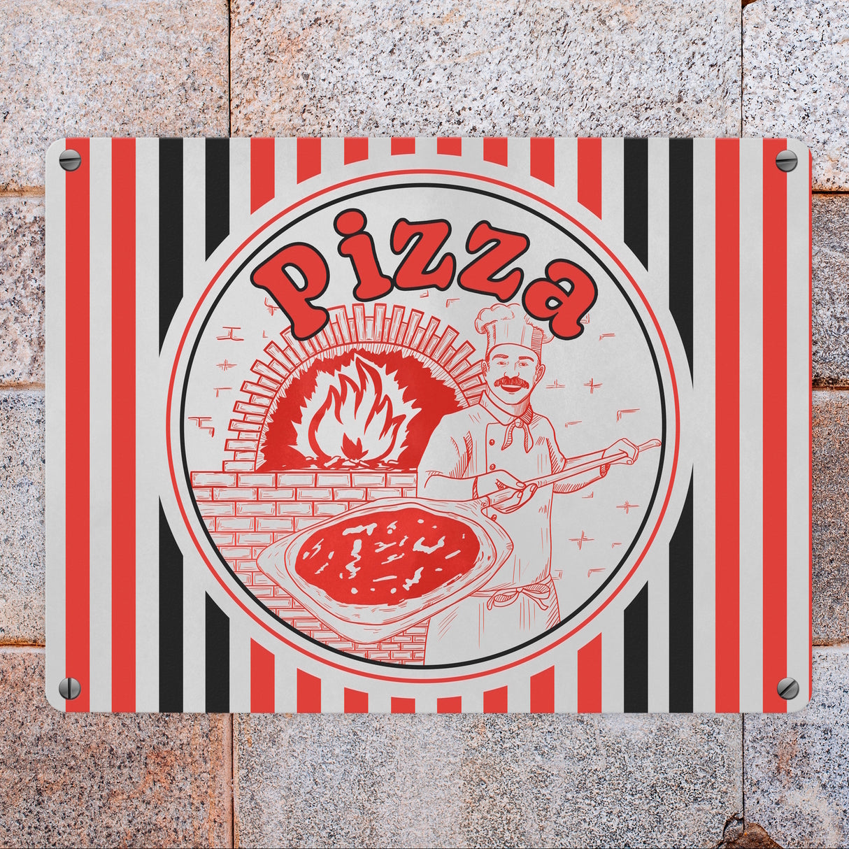 Pizzakarton Metallschild für Pizzafans