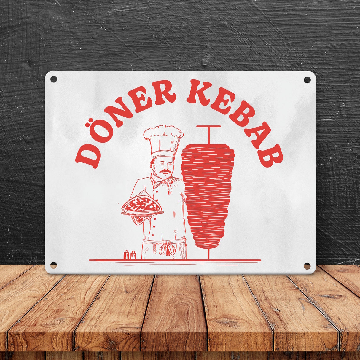 Döner Kebab lustiges Metallschild mit Dönermotiv