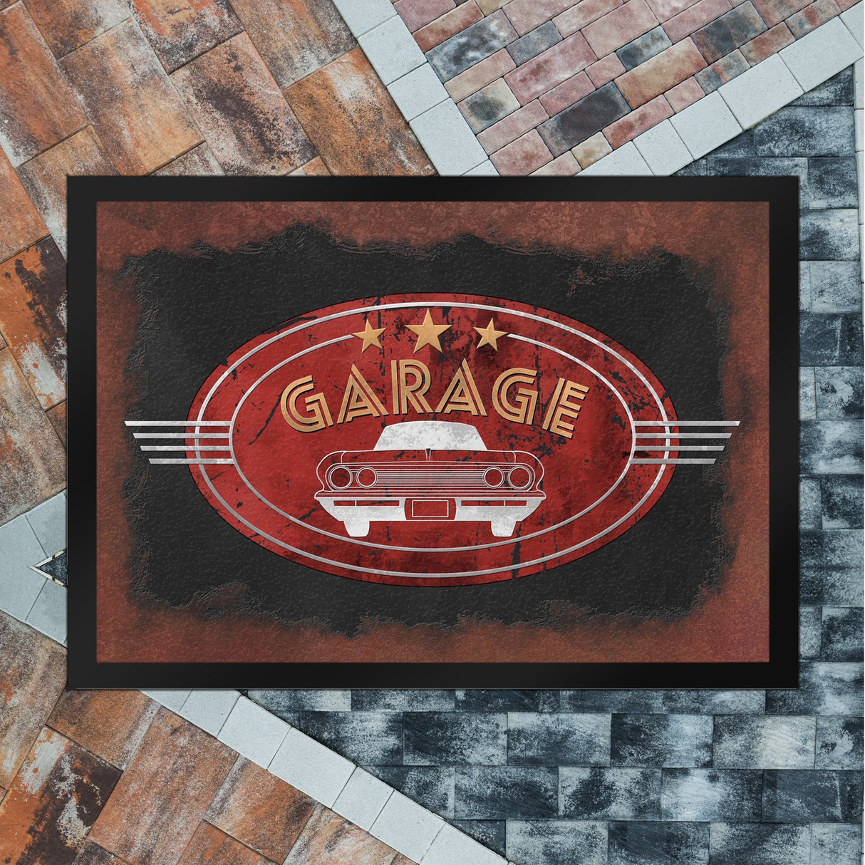 Garage Fußmatte in Metalloptik mit Automotiv