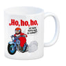 Kaffeebecher zum Thema Weihnachten mit Nikolaus auf dem Motorrad Motiv