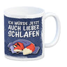 Ich würde jetzt auch lieber schlafen Kaffeebecher mit süßem Cartoon Fuchs