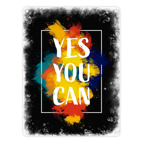 Yes you can Metallschild mit buntem Motiv