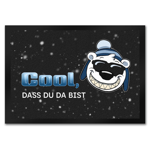 Cool, dass du da bist Fußmatte mit witzigem Eisbären-Motiv