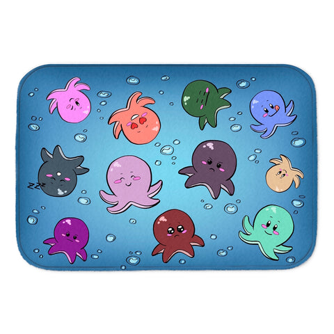 Tintenfische im Wasser Badematte mit kleinen Oktopussen