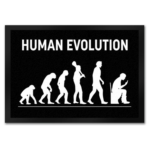 Human Evolution Fußmatte mit witzigem Motiv