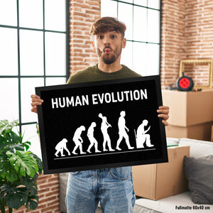 Human Evolution Fußmatte mit witzigem Motiv