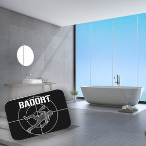 Badort witzige Badematte für das Badezimmer in schwarz