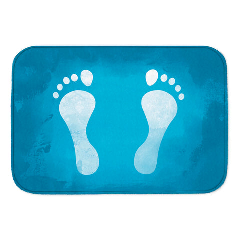 Fußabdruck Badematte in blau