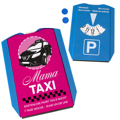 Mama Taxi Parkscheibe mit 2 Einkaufswagenchips