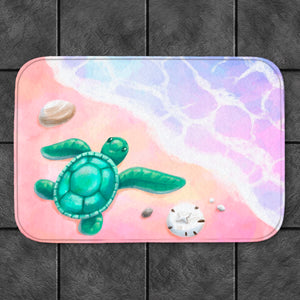 Hübsche Badematte mit Meer- und Schildkröten-Motiv