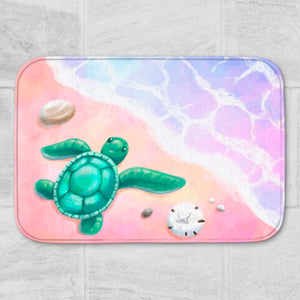 Hübsche Badematte mit Meer- und Schildkröten-Motiv