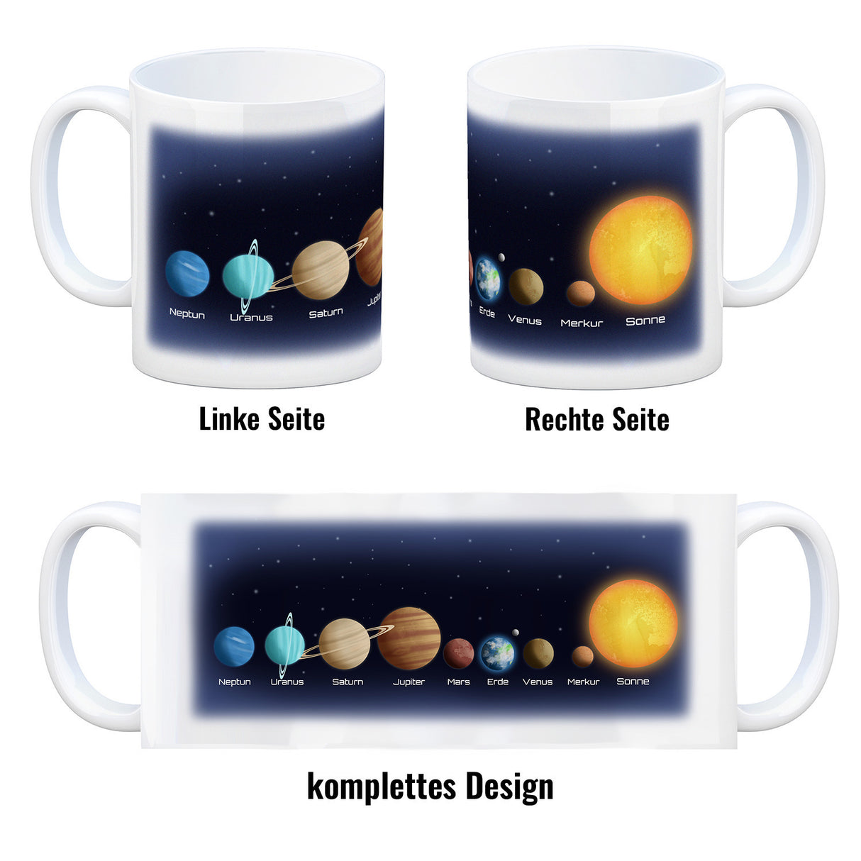 Planeten des Sonnensystems Kaffeebecher