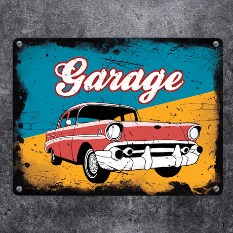 US-Oldtimer Garage Metallschild im Used-Look
