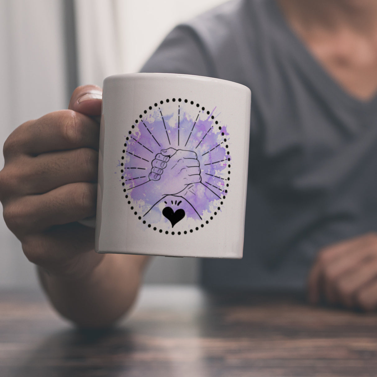 Freundschaft Kaffeebecher in violett mit tollem Spruch