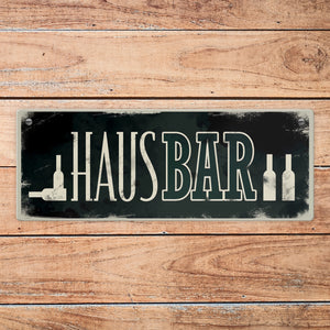 Hausbar Metallschild im Used-Look