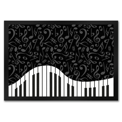 Klavier Fußmatte mit Notenschlüsseln und Vorzeichen