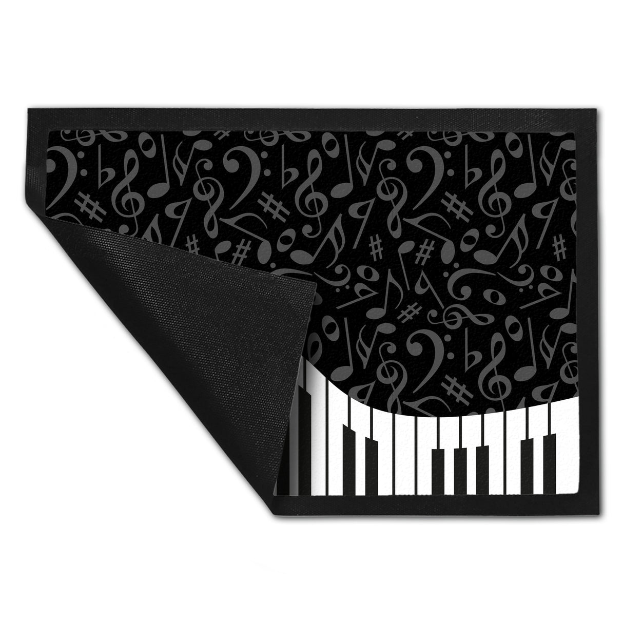 Klavier Fußmatte mit Notenschlüsseln und Vorzeichen